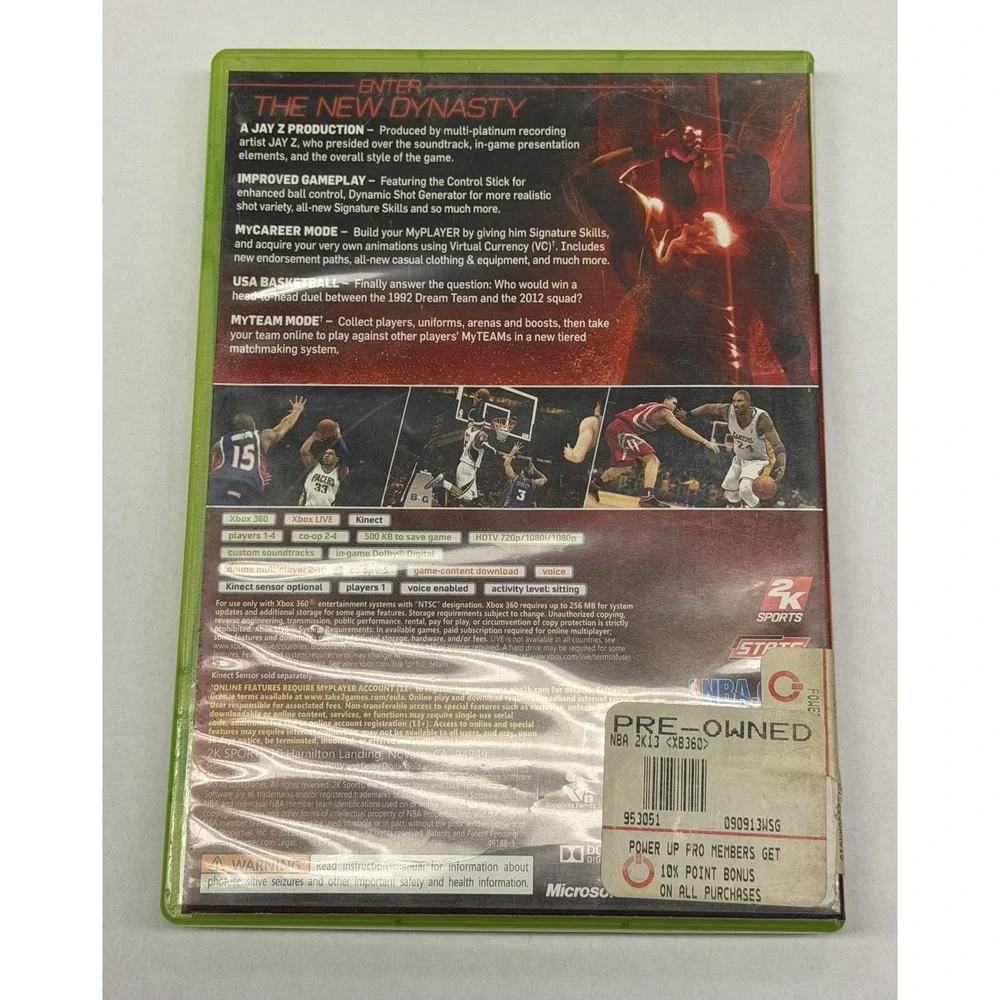 NBA 2K13 For Xbox 360 Basketball Sports Video Game